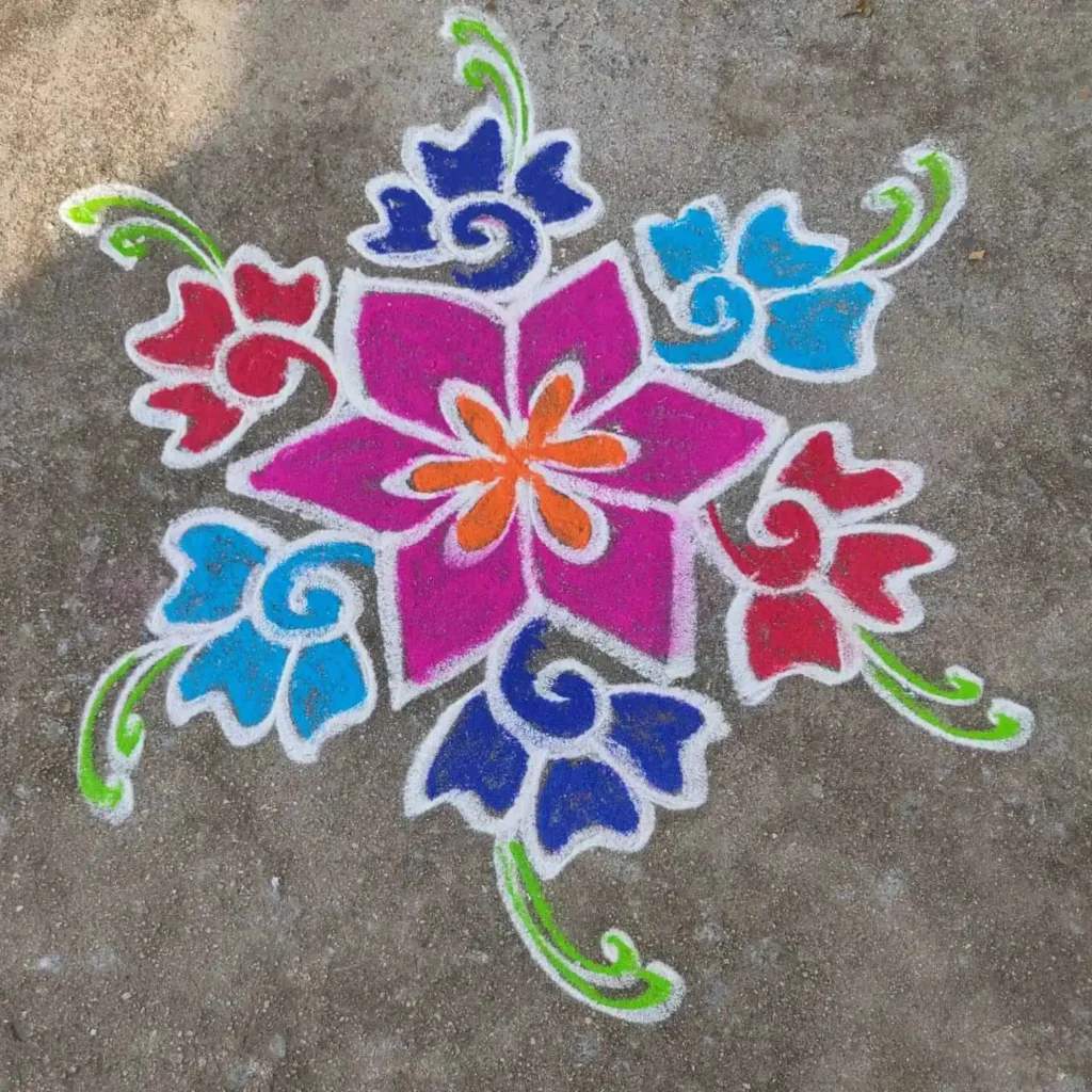 Flower Kolam Easy