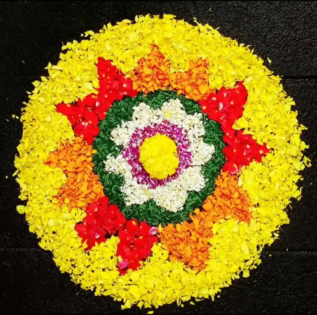 Flower Rangoli Designs Simple and Easy