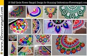 Half Circle Flower Rangoli Design