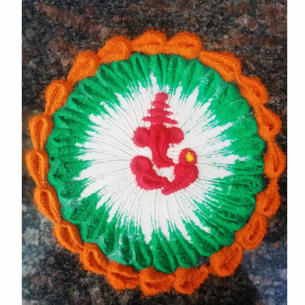 Easy Ganpati Rangoli Simple