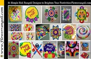 Simple Holi Rangoli Designs