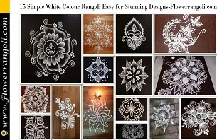 White Colour Rangoli Easy