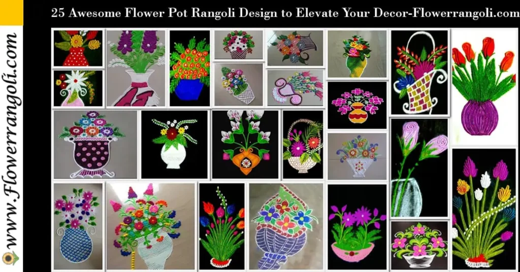 Flower Pot Rangoli Design